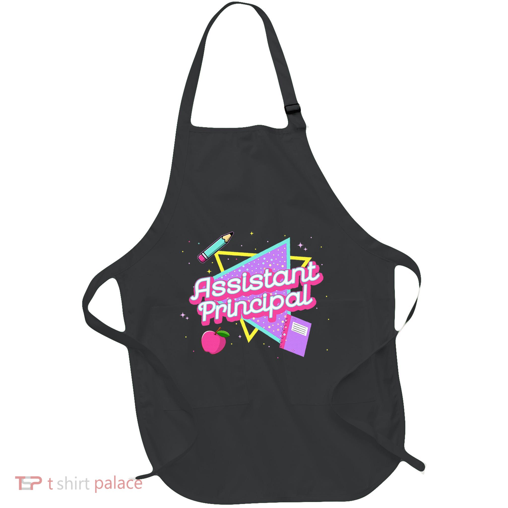 Cute Assistant Principal 80S 90S Back To School Gift Full-Length Apron With Pockets