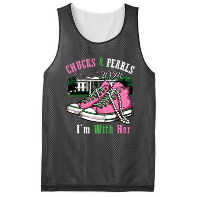 Chucks And Pearls 2024 Im With Her Women Voting Mesh Reversible Basketball Jersey Tank