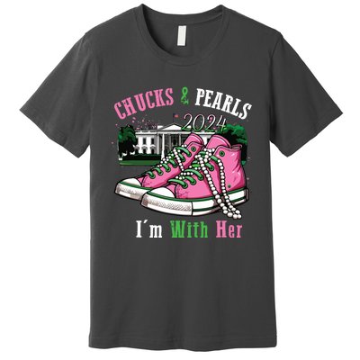 Chucks And Pearls 2024 Im With Her Women Voting Premium T-Shirt