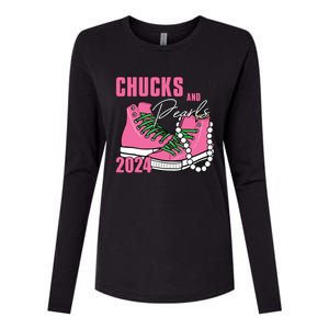 Chucks And Pearls Im With Her Kamala 2024 Womens Cotton Relaxed Long Sleeve T-Shirt