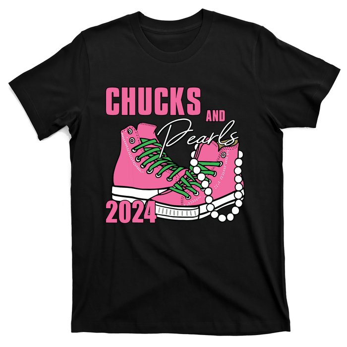 Chucks And Pearls Im With Her Kamala 2024 T-Shirt