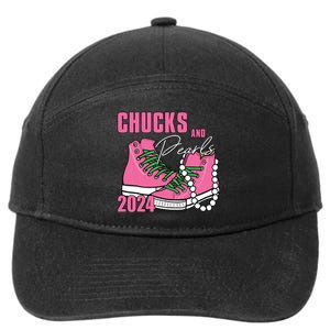 Chucks And Pearls Im With Her Kamala 2024 7-Panel Snapback Hat