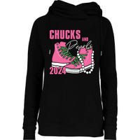 Chucks And Pearls Im With Her Kamala 2024 Womens Funnel Neck Pullover Hood