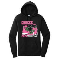 Chucks And Pearls Im With Her Kamala 2024 Women's Pullover Hoodie