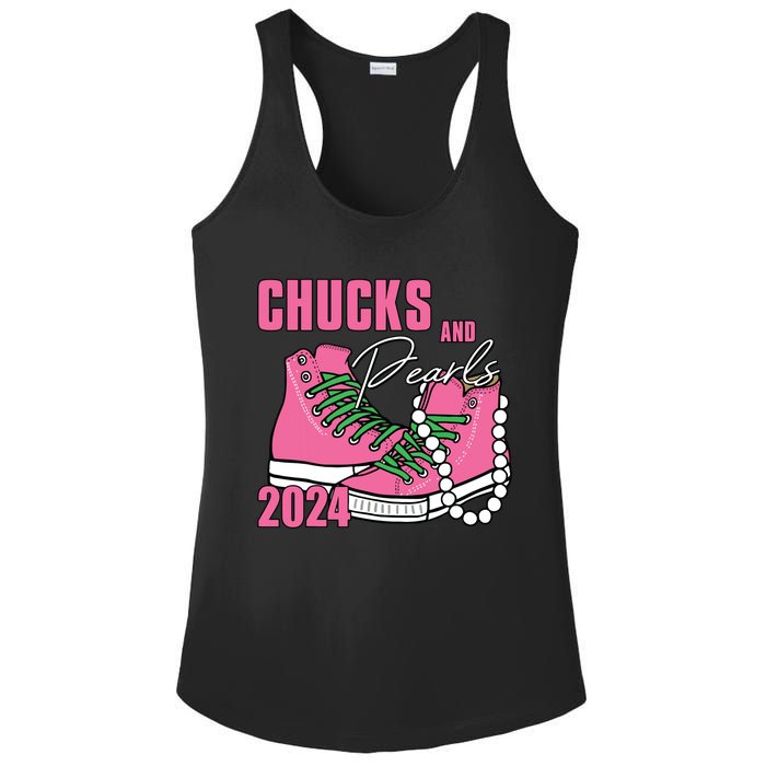 Chucks And Pearls Im With Her Kamala 2024 Ladies PosiCharge Competitor Racerback Tank