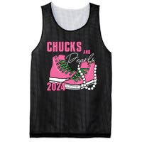 Chucks And Pearls Im With Her Kamala 2024 Mesh Reversible Basketball Jersey Tank