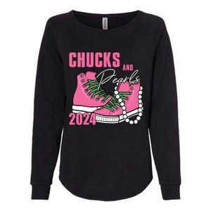 Chucks And Pearls Im With Her Kamala 2024 Womens California Wash Sweatshirt