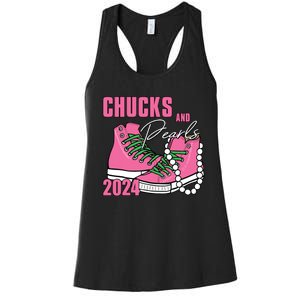 Chucks And Pearls Im With Her Kamala 2024 Women's Racerback Tank