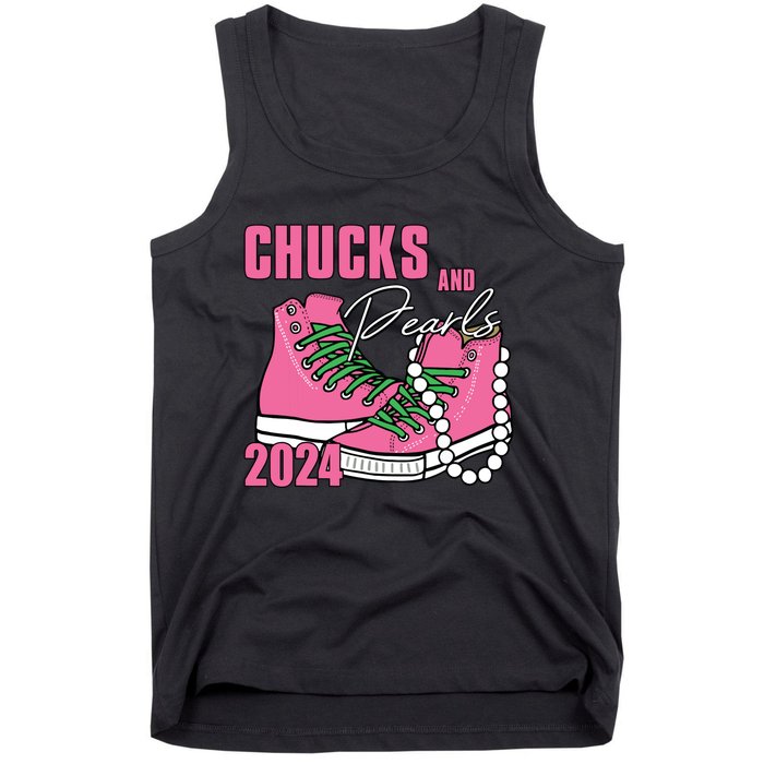 Chucks And Pearls Im With Her Kamala 2024 Tank Top