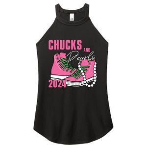 Chucks And Pearls Im With Her Kamala 2024 Women's Perfect Tri Rocker Tank