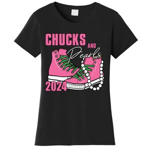 Chucks And Pearls Im With Her Kamala 2024 Women's T-Shirt