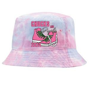 Chucks And Pearls Im With Her Kamala 2024 Tie-Dyed Bucket Hat