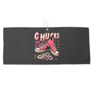 Chucks And Pearls 2024 President Election Day Kamala Harris Large Microfiber Waffle Golf Towel