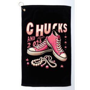 Chucks And Pearls 2024 President Election Day Kamala Harris Platinum Collection Golf Towel