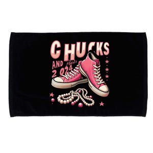 Chucks And Pearls 2024 President Election Day Kamala Harris Microfiber Hand Towel