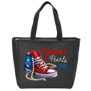 Chucks And Pearls 2024 IM With Her Kamala Gift Zip Tote Bag