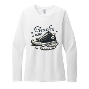 Chucks And Pearls IM With Her Kamala 2024 Womens CVC Long Sleeve Shirt