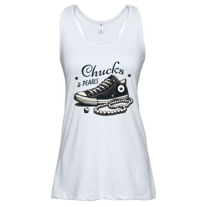 Chucks And Pearls IM With Her Kamala 2024 Ladies Essential Flowy Tank