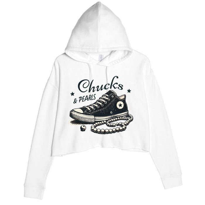 Chucks And Pearls IM With Her Kamala 2024 Crop Fleece Hoodie