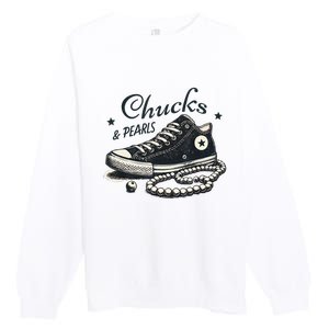 Chucks And Pearls IM With Her Kamala 2024 Premium Crewneck Sweatshirt