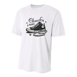 Chucks And Pearls IM With Her Kamala 2024 Youth Performance Sprint T-Shirt