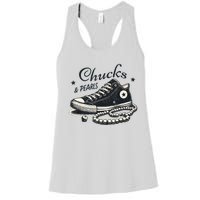 Chucks And Pearls IM With Her Kamala 2024 Women's Racerback Tank