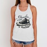 Chucks And Pearls IM With Her Kamala 2024 Women's Knotted Racerback Tank