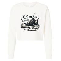 Chucks And Pearls IM With Her Kamala 2024 Cropped Pullover Crew