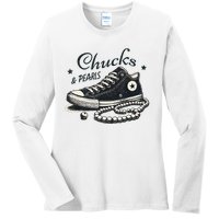 Chucks And Pearls IM With Her Kamala 2024 Ladies Long Sleeve Shirt