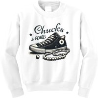 Chucks And Pearls IM With Her Kamala 2024 Kids Sweatshirt