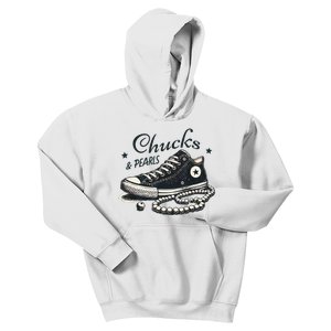 Chucks And Pearls IM With Her Kamala 2024 Kids Hoodie