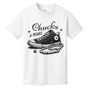 Chucks And Pearls IM With Her Kamala 2024 Kids T-Shirt