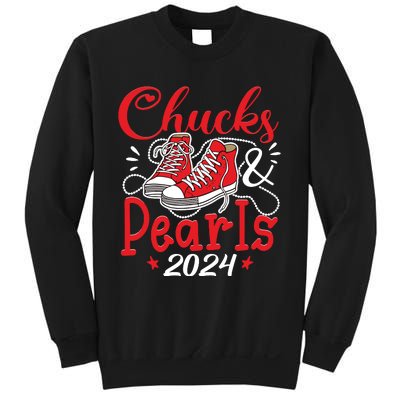 Chucks And Pearls Im With Her Kamala 2024 Sweatshirt