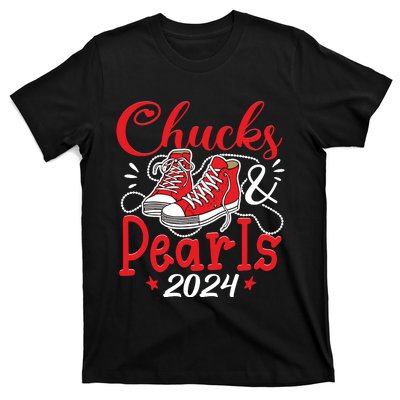 Chucks And Pearls Im With Her Kamala 2024 T-Shirt