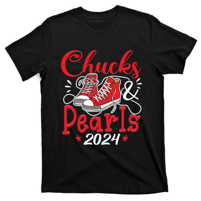 Chucks And Pearls Im With Her Kamala 2024 T-Shirt