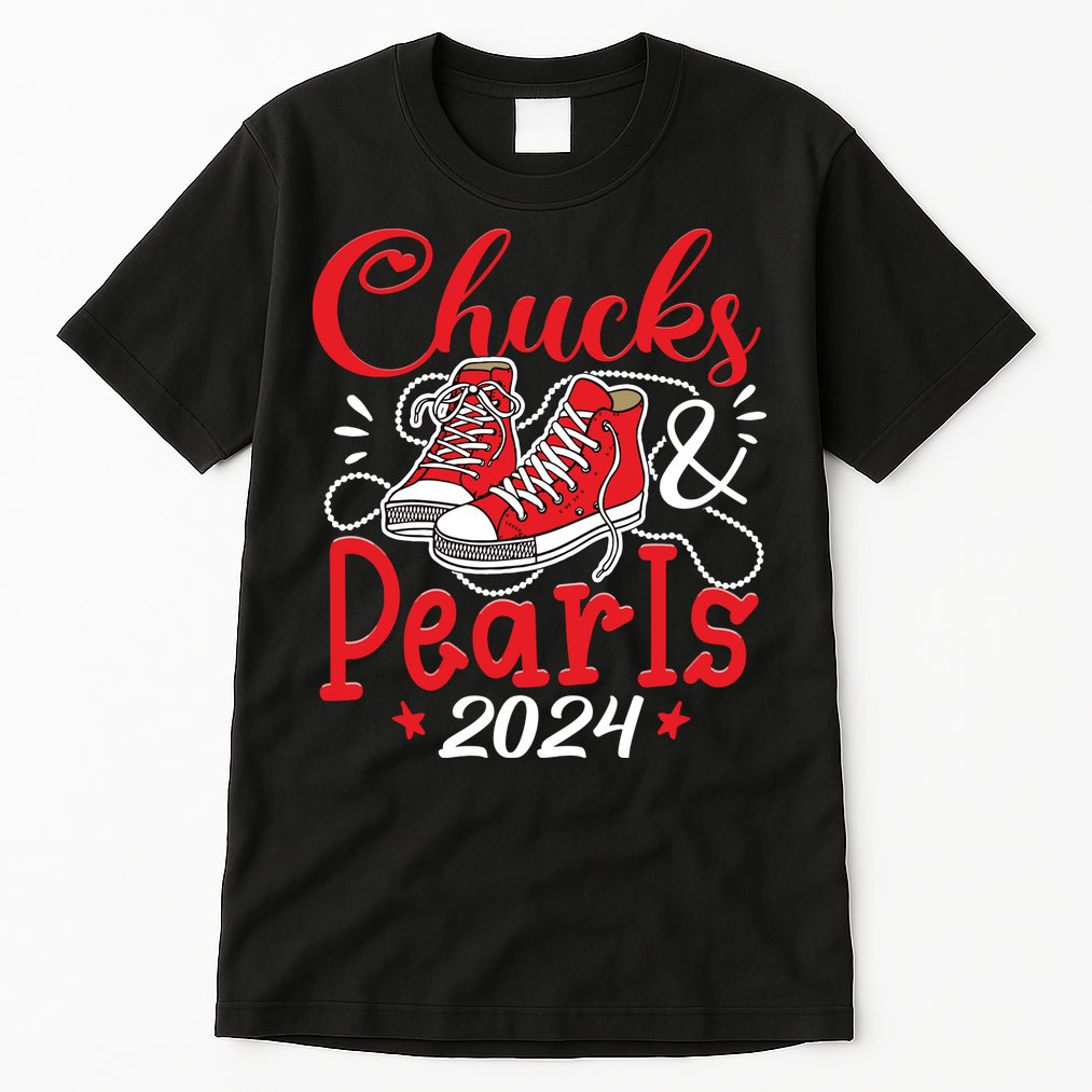 Chucks And Pearls Im With Her Kamala 2024 Tall T-Shirt