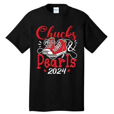 Chucks And Pearls Im With Her Kamala 2024 Tall T-Shirt