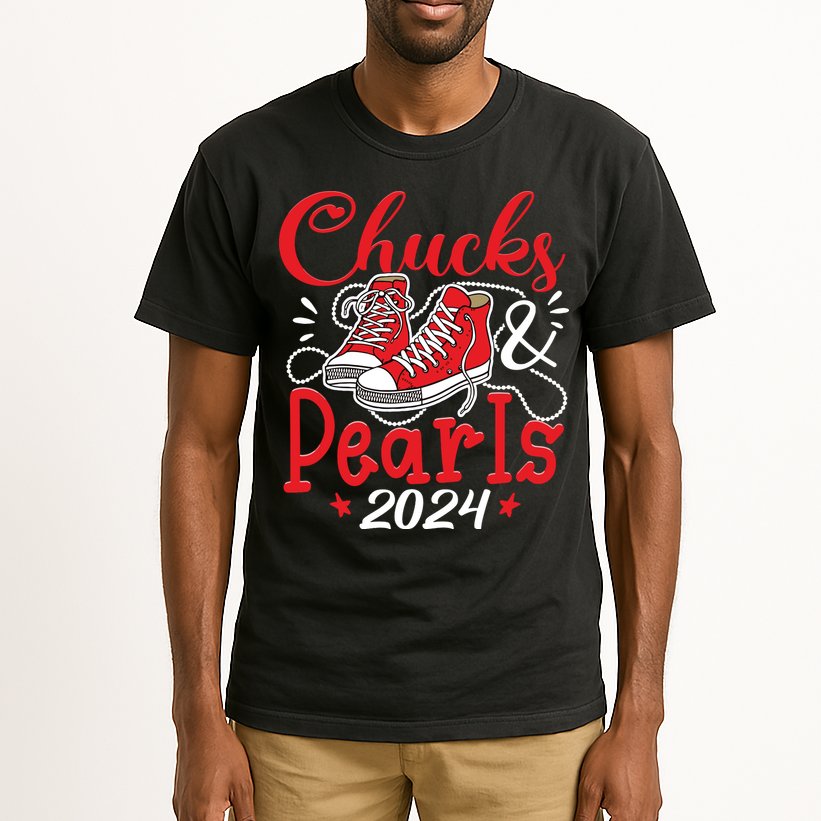 Chucks And Pearls Im With Her Kamala 2024 Tall T-Shirt