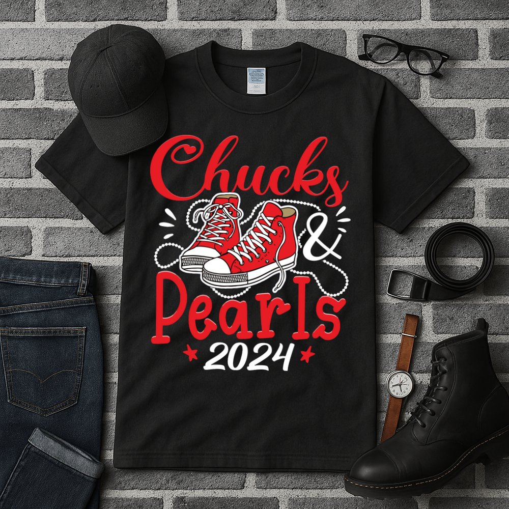 Chucks And Pearls Im With Her Kamala 2024 Tall T-Shirt