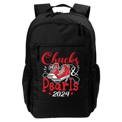 Chucks And Pearls Im With Her Kamala 2024 Daily Commute Backpack