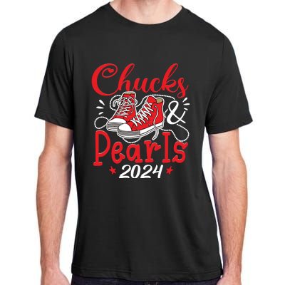 Chucks And Pearls Im With Her Kamala 2024 Adult ChromaSoft Performance T-Shirt