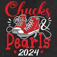 Chucks And Pearls Im With Her Kamala 2024 11oz C Handle Ceramic Mug