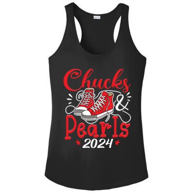 Chucks And Pearls Im With Her Kamala 2024 Ladies PosiCharge Competitor Racerback Tank