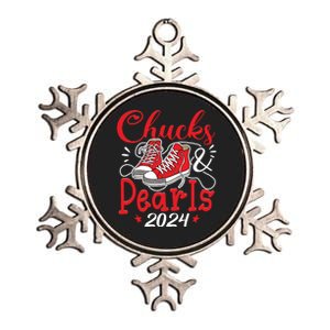 Chucks And Pearls Im With Her Kamala 2024 Metallic Star Ornament