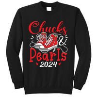 Chucks And Pearls Im With Her Kamala 2024 Tall Sweatshirt