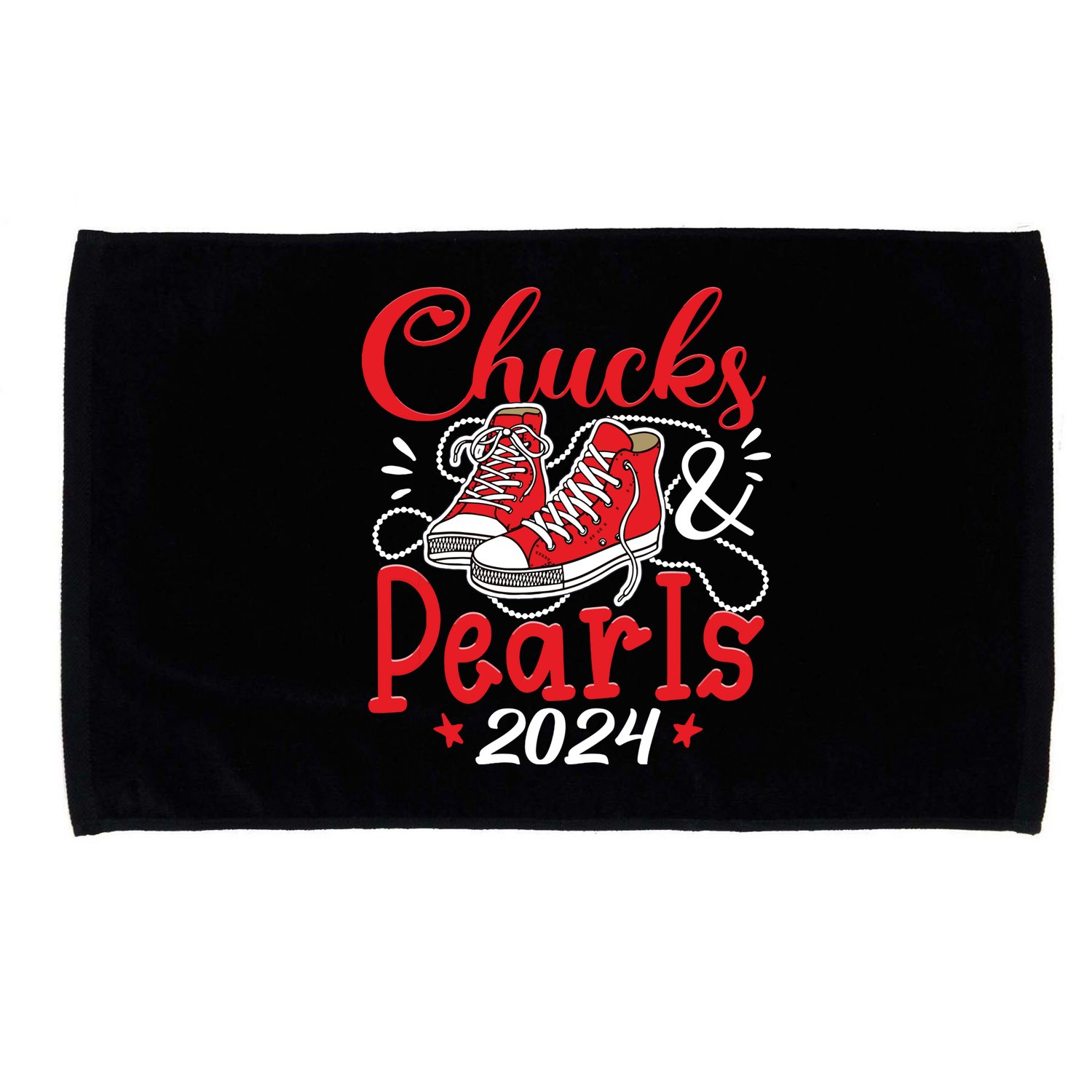 Chucks And Pearls Im With Her Kamala 2024 Microfiber Hand Towel