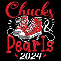 Chucks And Pearls Im With Her Kamala 2024 Women's Crop Top Tee