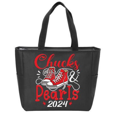 Chucks And Pearls Im With Her Kamala 2024 Zip Tote Bag