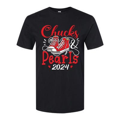 Chucks And Pearls Im With Her Kamala 2024 Softstyle CVC T-Shirt