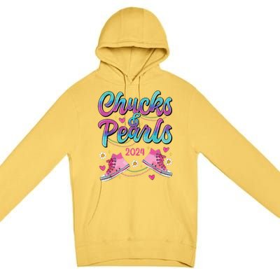 Chucks And Pearls Im With Her Premium Pullover Hoodie